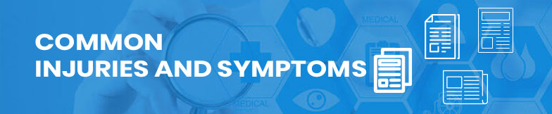 common injuries and symptoms banner