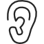 ear lobe side view outline icon